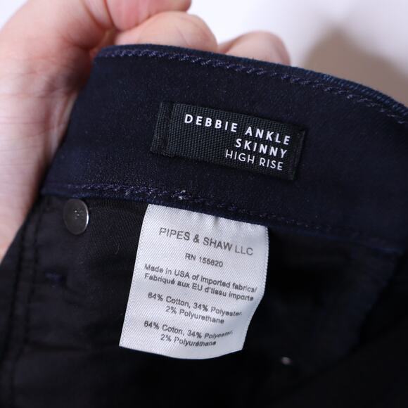 VERONICA BEARD Debbie Ankle Skinny High Rise Jean Dark Wash Button Fly Womens 24 - Picture 13 of 15